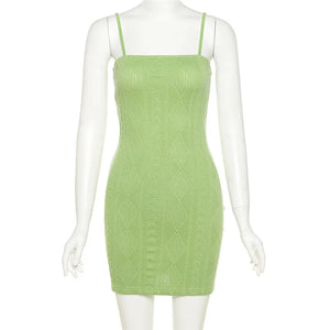 Women Casual Spaghetti Strap Bodycon Mini Dress