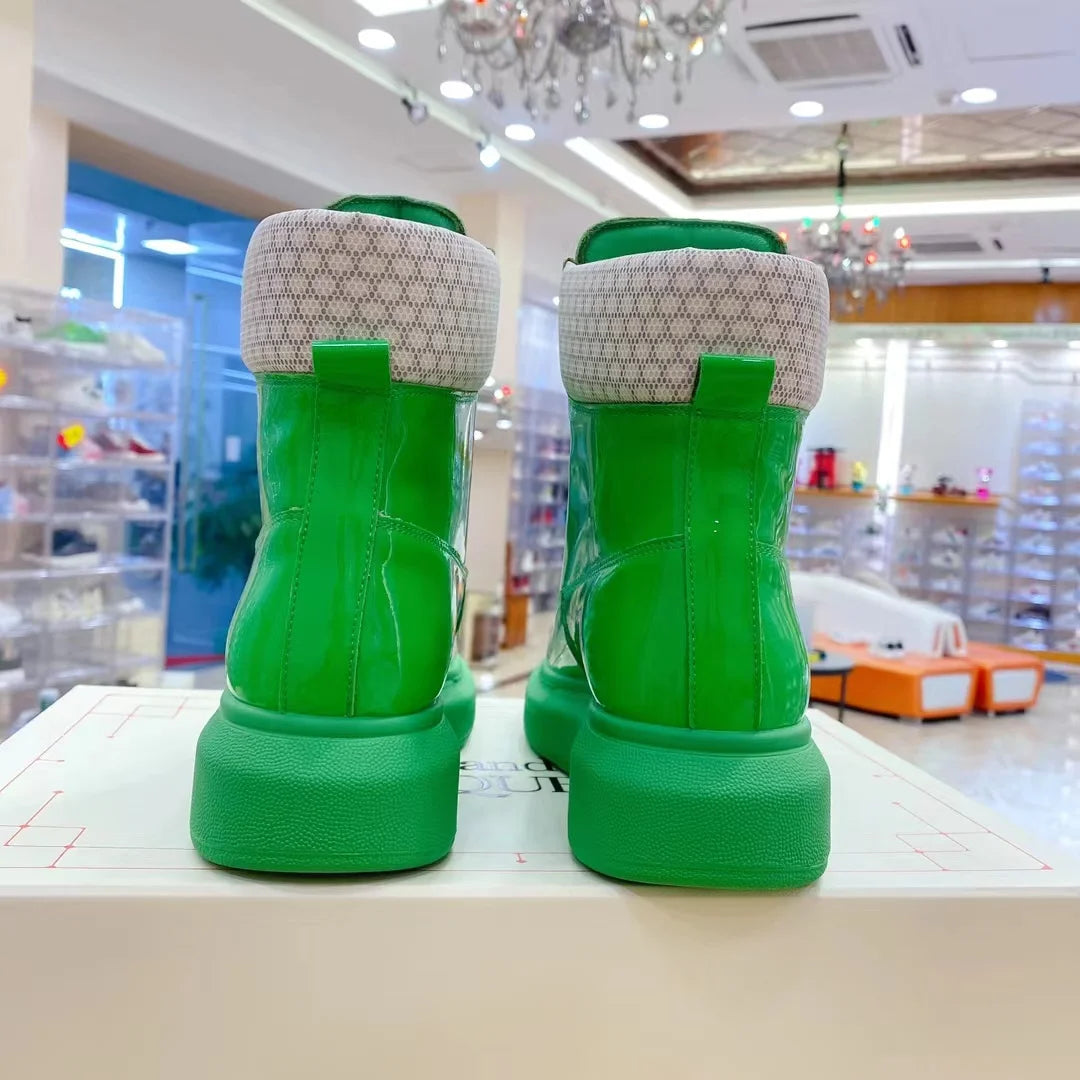 Unisex Candy Colours Boots Genuine Leather Shoes