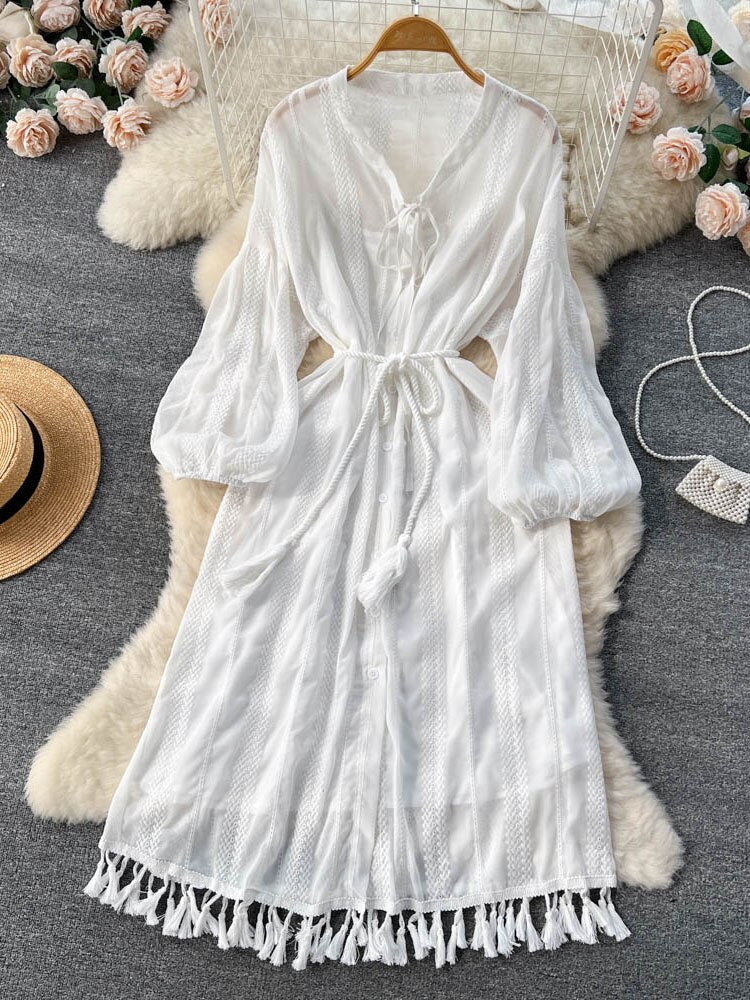 Women Embroidery Slim French Fairy Dress