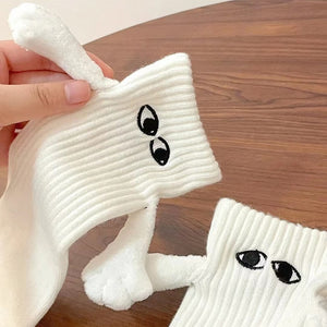 Magnetic Attraction Hands Cartoon Eyes Socks