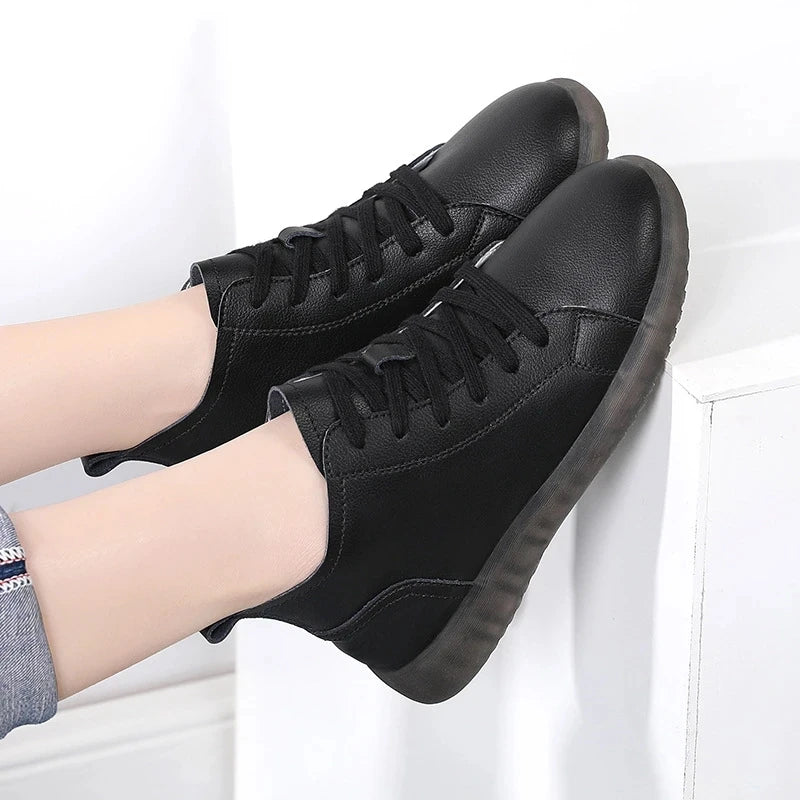Women Genuine Leather Casual Sneakers