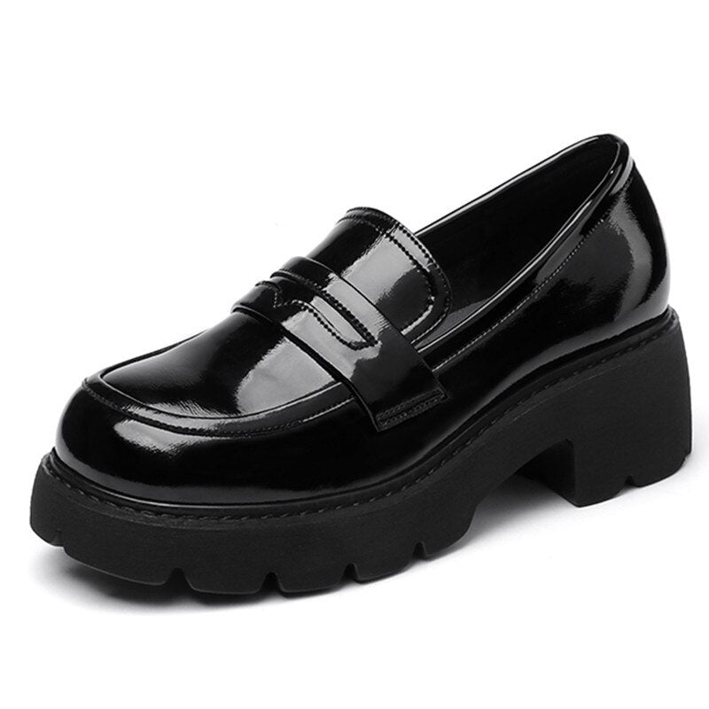 Women Genuine Leather Platform British Style Shoes