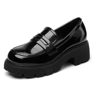 Women Genuine Leather Platform British Style Shoes
