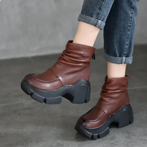 Women Handmade Genuine Leather Motorcycle Boots