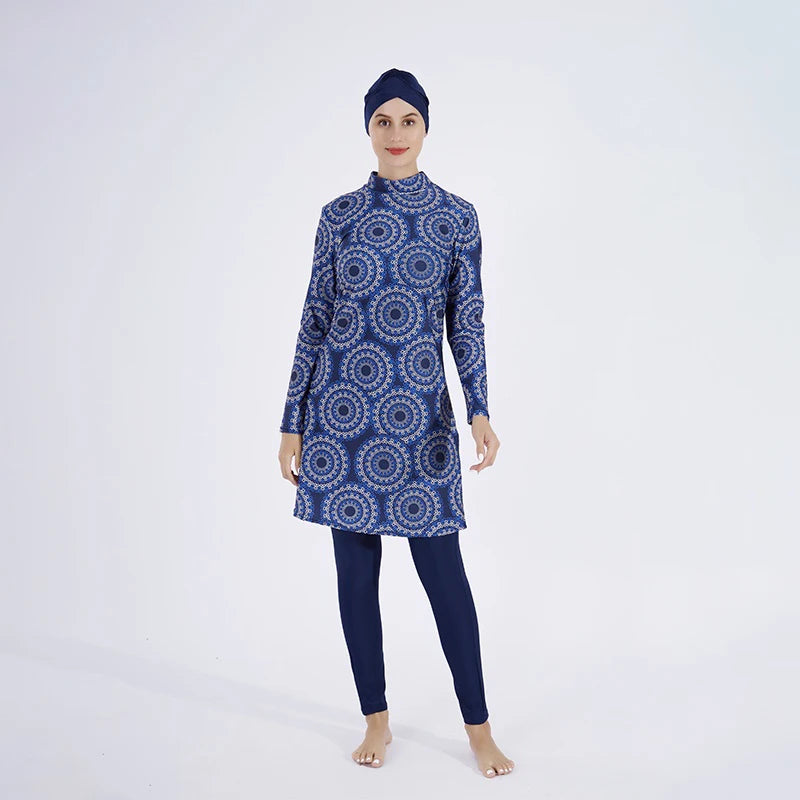 Women Hijab Modest Burkini 3 Pcs Swimsuit