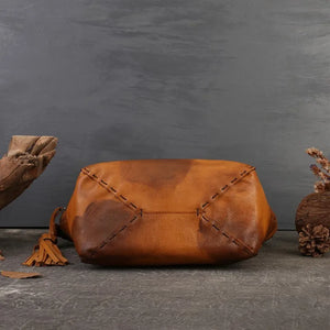 Women Retro Handmade Genuine Leather Shoulder Bag