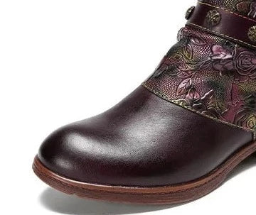 Women Retro Handmade Genuine Leather Boots