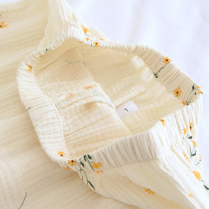 Women Crepe Kimono Gauze Cotton V-Neck Pyjama