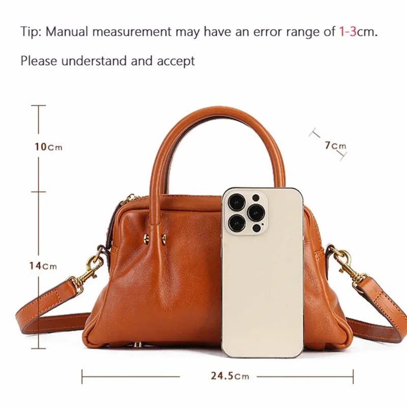 Women Retro Genuine Leather Handbag