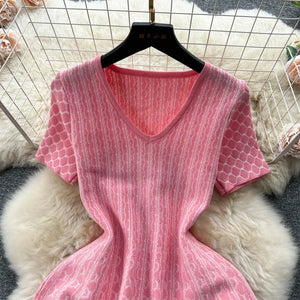 Women Korean Ruched Mini Solid A Line Dress