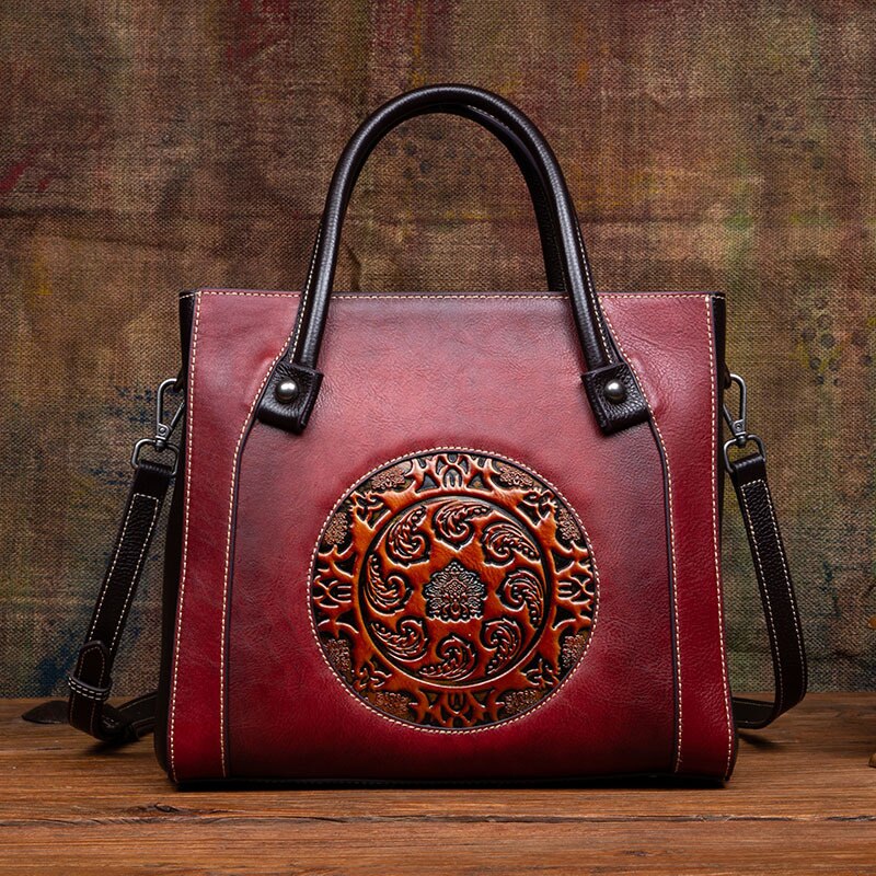 Women Retro Genuine Leather Handmade Shoulder Bag