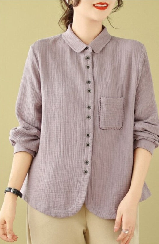 Women Korean Vintage Casual Shirt