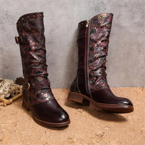 Women Retro Handmade Genuine Leather Boots