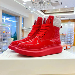 Unisex Candy Colours Boots Genuine Leather Shoes