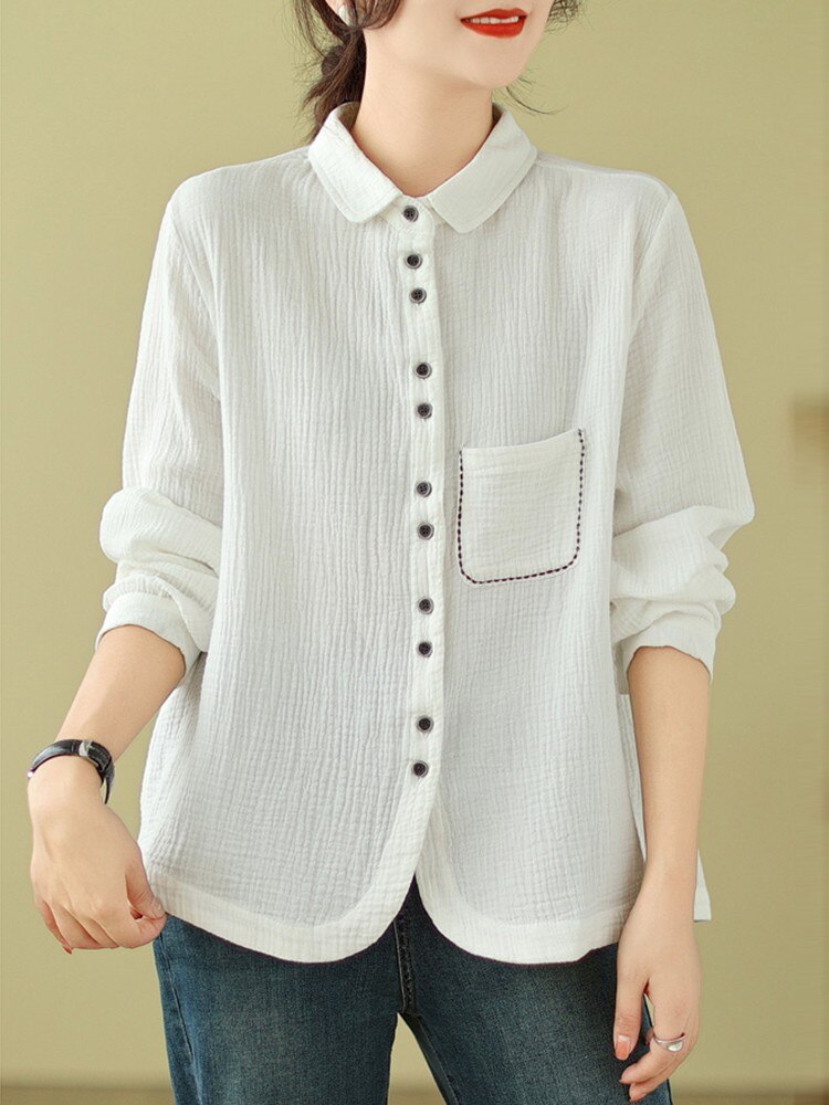 Women Korean Vintage Casual Shirt