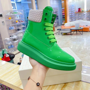 Unisex Candy Colours Boots Genuine Leather Shoes