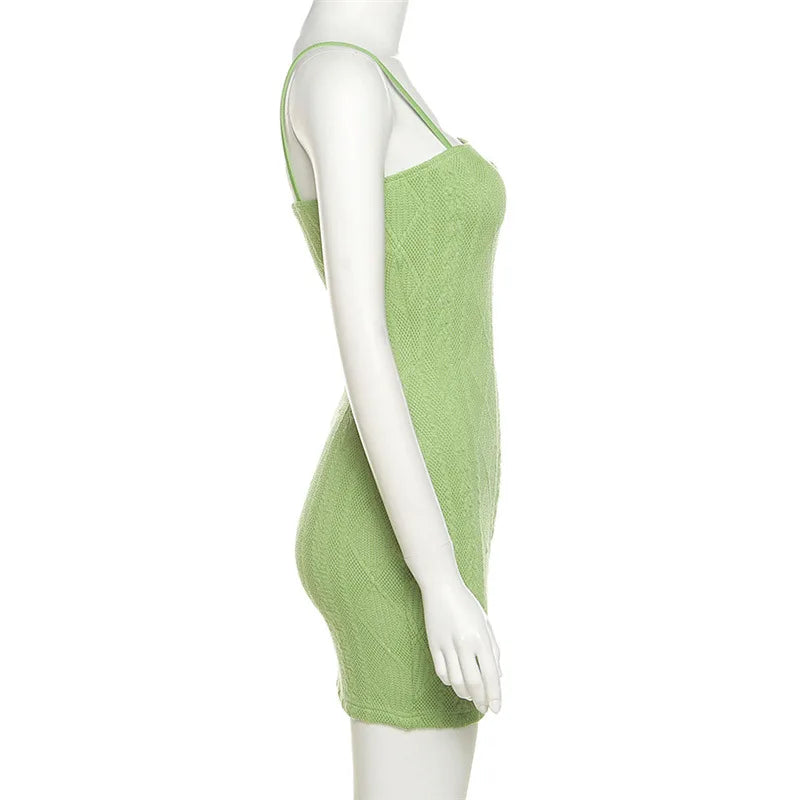 Women Casual Spaghetti Strap Bodycon Mini Dress