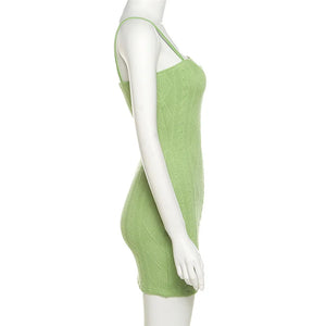 Women Casual Spaghetti Strap Bodycon Mini Dress