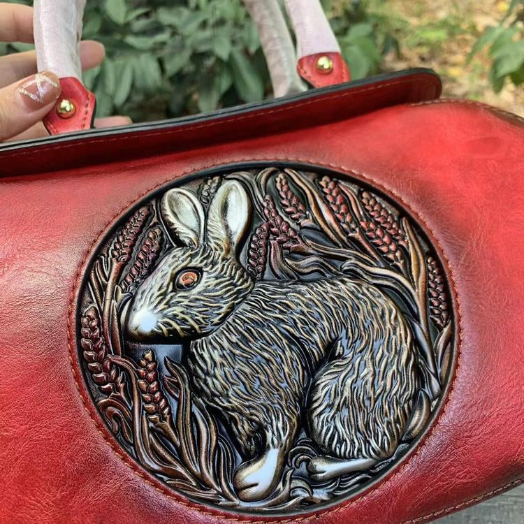 Women Retro Pu Leather Handmade Handbags