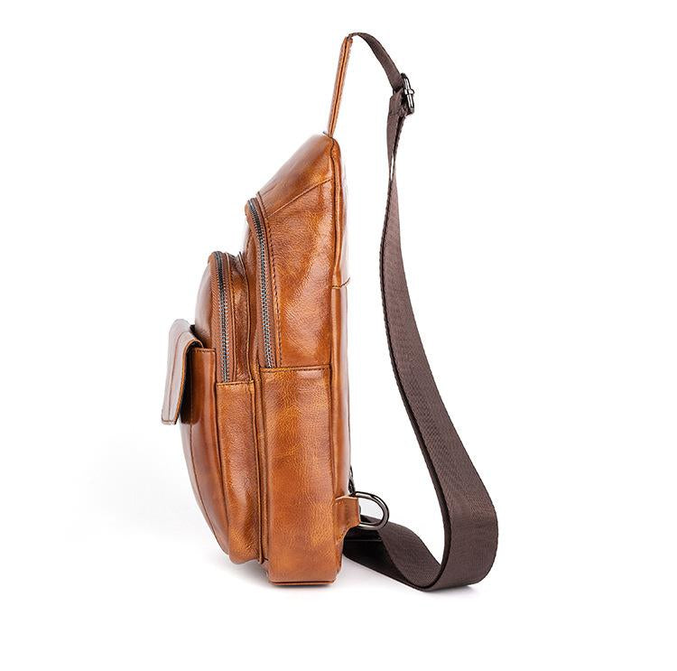 Men Vintage Genuine Leather Crossbody Shoulder Bags