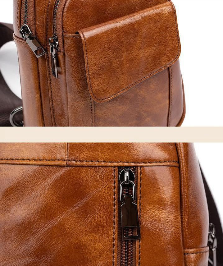Men Vintage Genuine Leather Crossbody Shoulder Bags