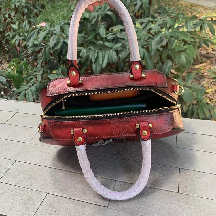Women Retro Pu Leather Handmade Handbags