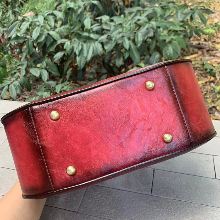 Women Retro Pu Leather Handmade Handbags