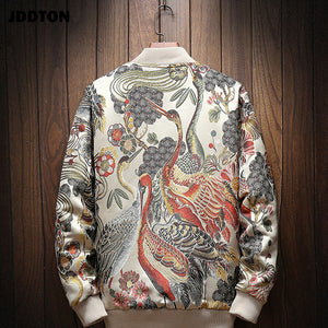 Women Embroidery Baseball Jacket Zipper Bomber