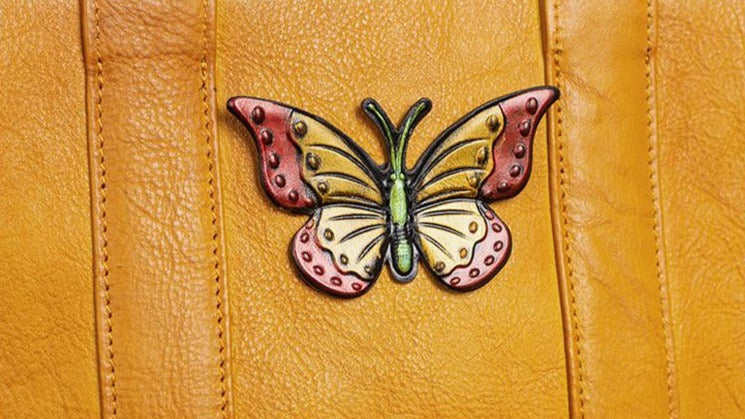 Women Vintage Butterfly Leather Handmade Cowhide Bags