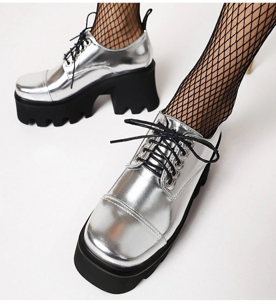 Women Harajuku Chunky Heel Light Gothic Shoes