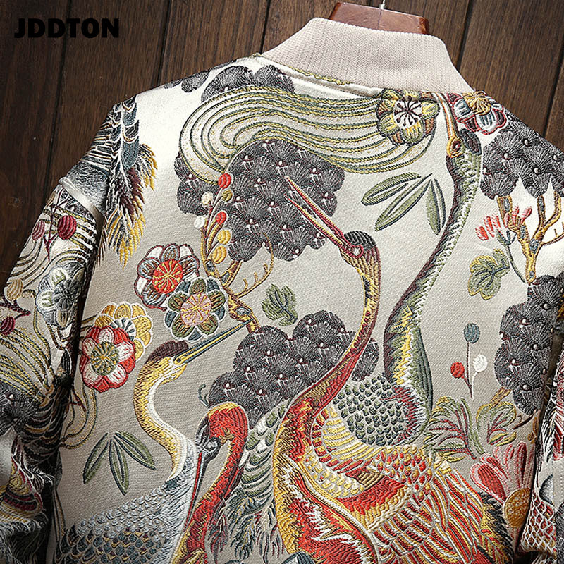 Women Embroidery Baseball Jacket Zipper Bomber