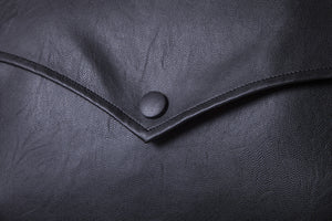 Men Faux Leather Windbreaker Coat Plush Casual Jacket