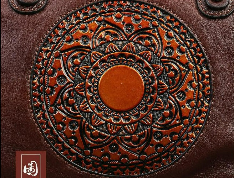 Women Retro Handmade Bohemian Genuine Leather Bags