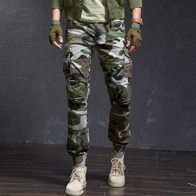 Men Slim Military Camouflage Casual Tactical Cargo Pant