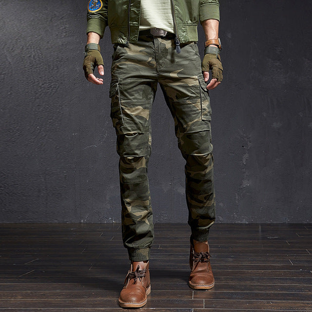 Men Slim Military Camouflage Casual Tactical Cargo Pant
