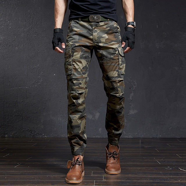 Men Slim Military Camouflage Casual Tactical Cargo Pant