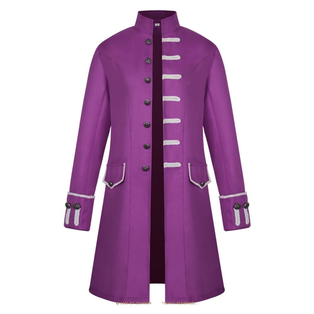 Men Vintage Victoria Gothic Mid-length Coat