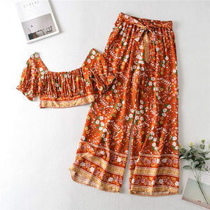 Women Bohemian Two Piece Outfits Sets