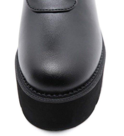 Women Gothic Punk Chunky Heels Combat Motorcycle Boots