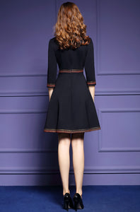 Women Embroidery Vintage Celebrity-inspired Robe Cocktail Dress