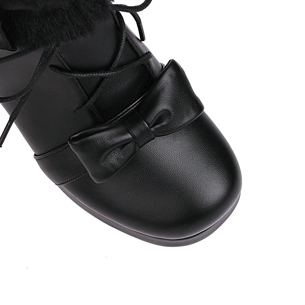 Women Fluffy Round Toe Kawaii Anime Cosplay Japanese Lolita Boots