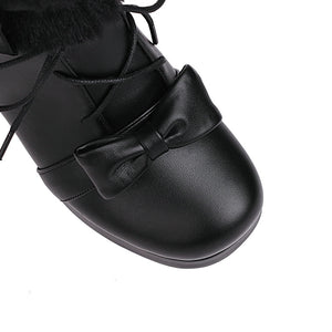 Women Fluffy Round Toe Kawaii Anime Cosplay Japanese Lolita Boots