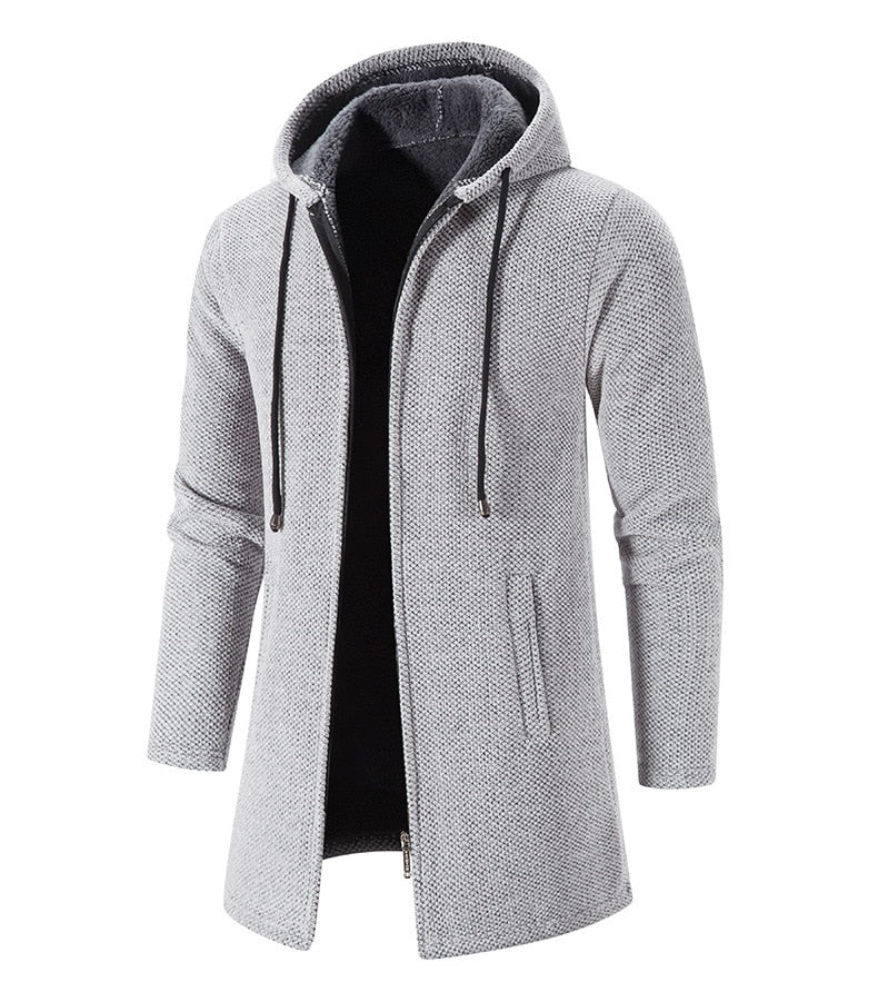 Men Cashmere Cardigan Chenille Outer Windbreaker Coat