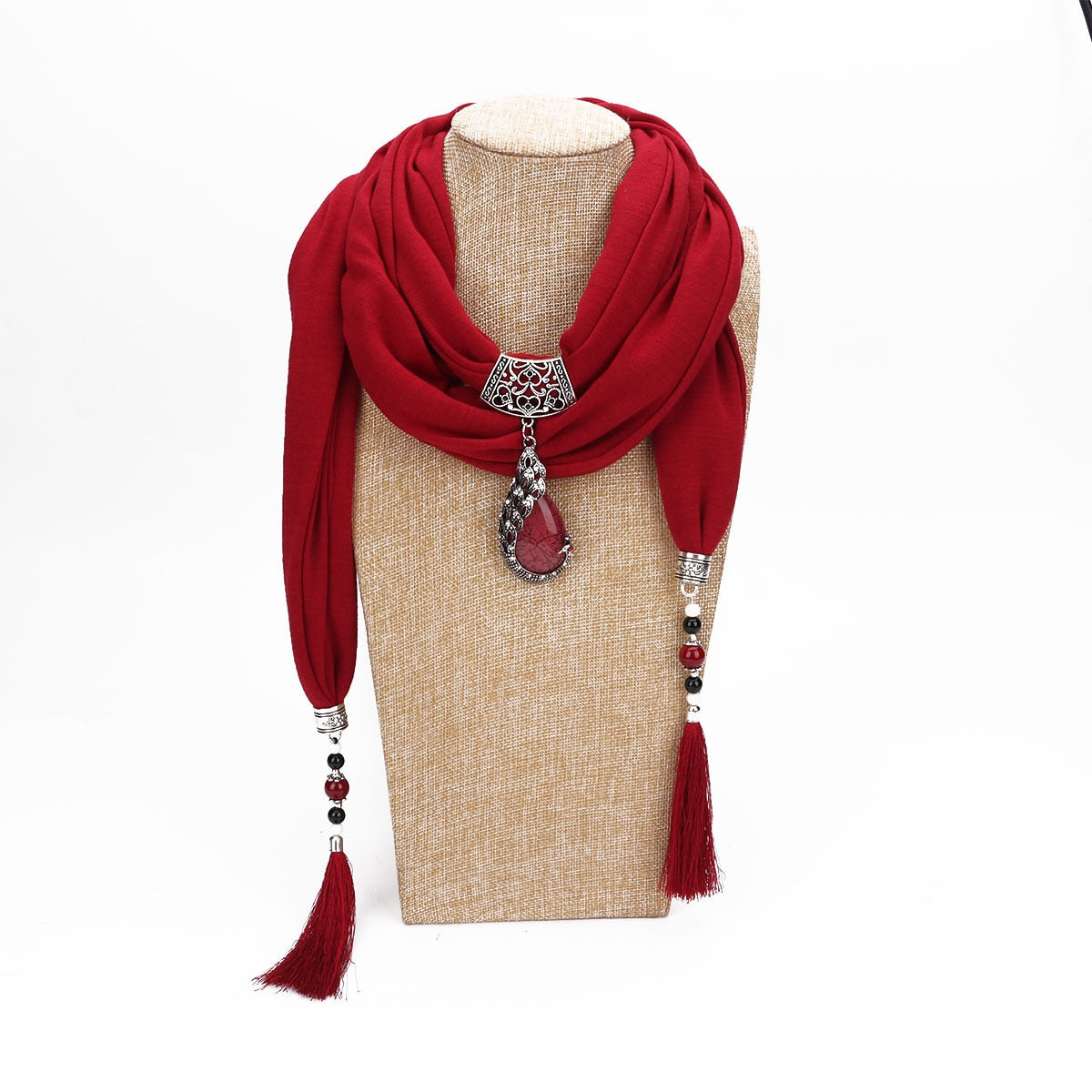 Women Bohemian Pendant Scarf Neckerchief Foulard