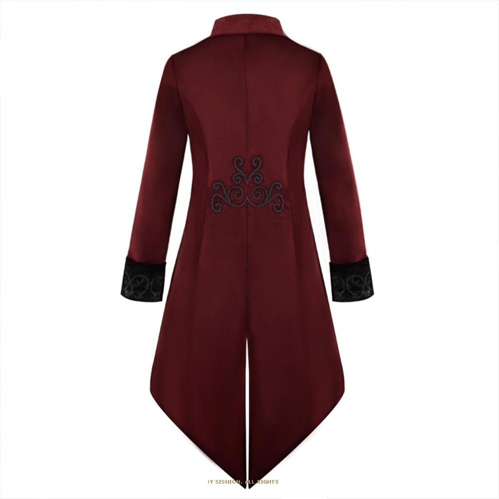 Men Retro Tuxedo Medieval Vintage Midi Punk Coat