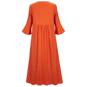 Women Bohemian Embroidered Loose Dress