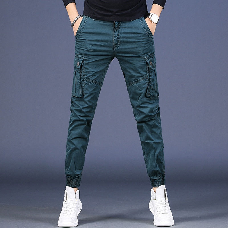Men Pure Cotton Casual Cargo Pants