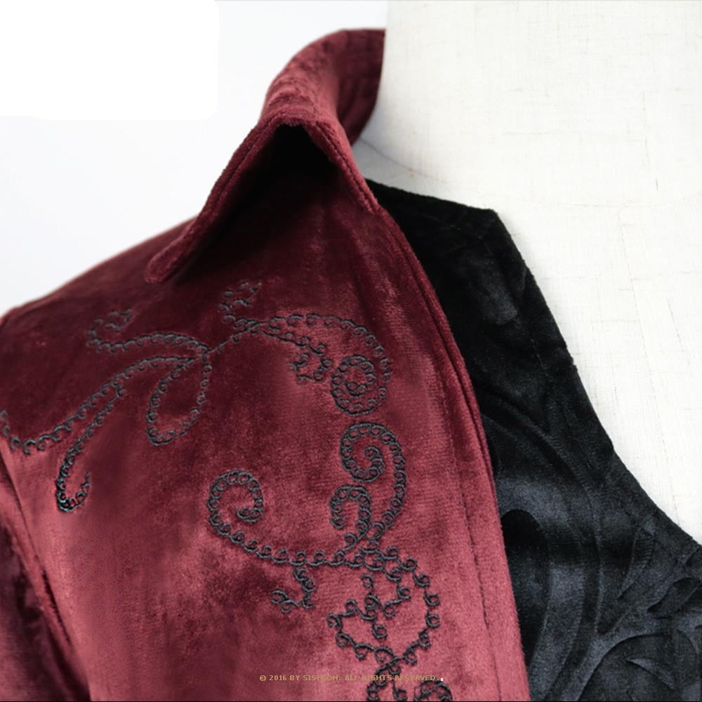 Men Retro Tuxedo Medieval Vintage Midi Punk Coat