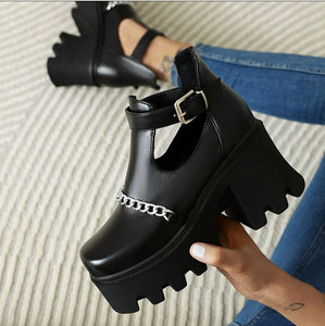 Women Casual Chains Pumps Straps Platform Shoes