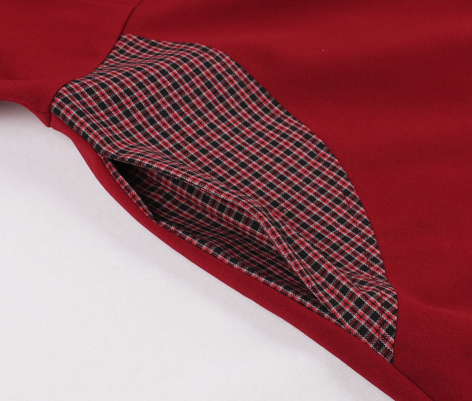 Women Plaid Bow Vintage Dress